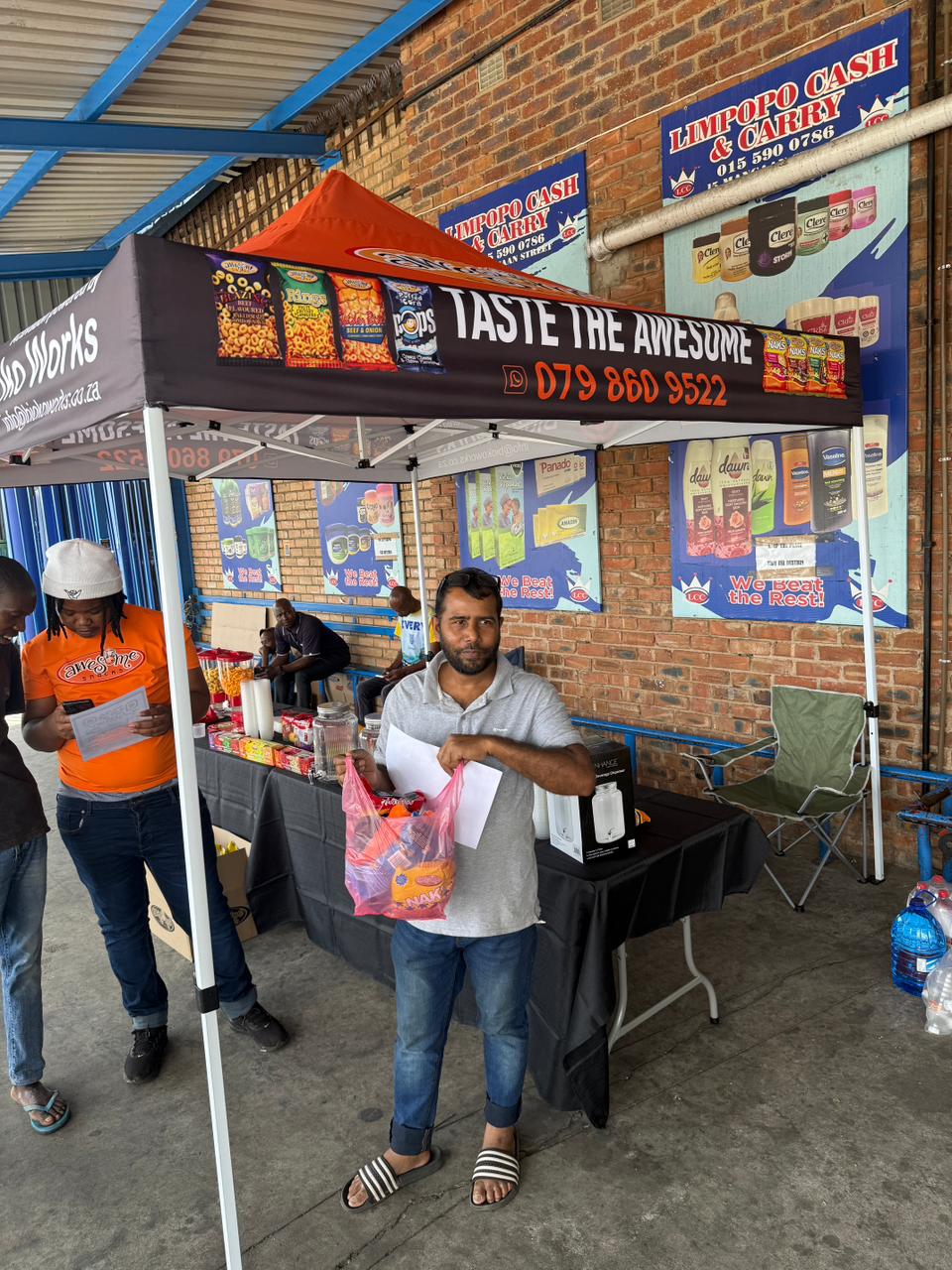 Awesome Snacks activation setup at Limpopo Cash and Carry